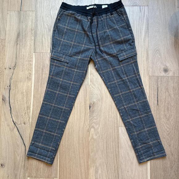 Navy and brown Pacsun plaid pants - Picture 1 of 3
